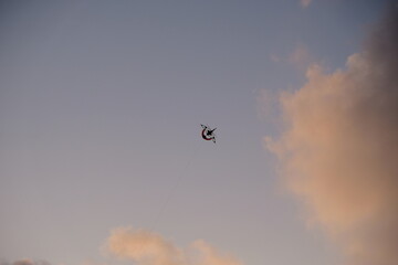 Single Kite Soaring in Pastel Sky