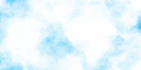 Abstract light blue watercolor background with soft pastel clouds and white center delicate and ethereal composition evokes a sense of calm.