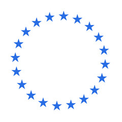 blue stars circular border