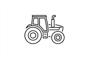 Simple farm vehicle line illustration for rural machinery designs