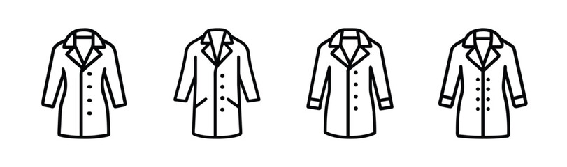 Classic trench coats line art four times fashion apparel garment outerwear style