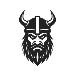 Unleash the Viking Spirit: Fierce Warrior Portrait with Horned Helmet, Perfect for Branding, Gaming, or Historical Designs, Evoking Power and Strength