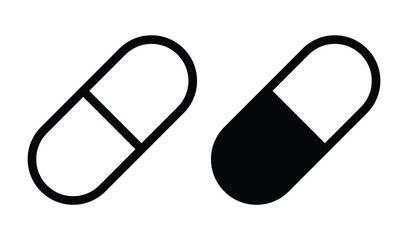 Black and White Capsule Outline Design for Healthcare and Medicine Concepts