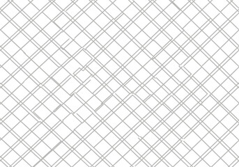 Fototapeta premium Light Gray Wire Mesh Pattern on White Background, Angled Grid