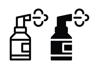 Obraz premium Black and White Illustrations of Spray Bottles with Vapor Effect