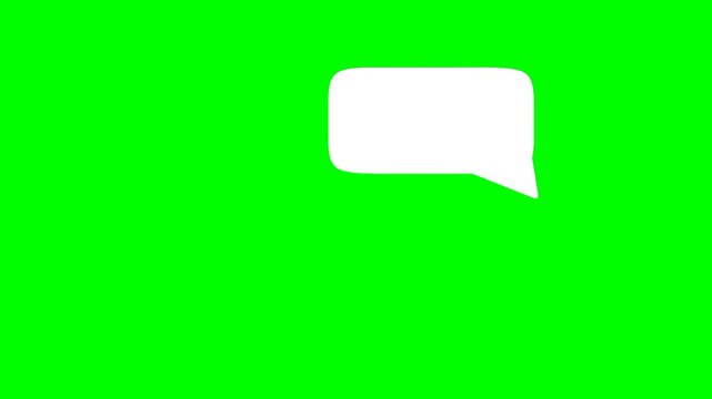 Animated message dialog clouds with a green screen background. Two-way chat box. Suitable for social media apps or websites.