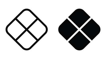 Simple Geometric Shapes of Square Frames with Four Sections Design