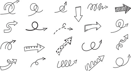 Hand drawn arrow set Vector