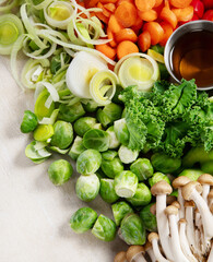 Diet or vegan food concept. Variety of Fresh Vegetables