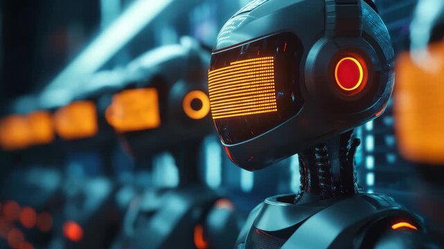 AI robots analyze financial data to enhance fraud detection in modern technology, AI robots that analyze financial data to detect fraudulent transactions Security detection concept