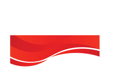 Vector red line background curve element with white space for text and message design, overlapping layers, vector