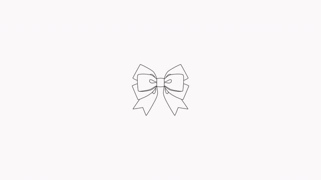 Elegant outline ribbon bows design elements for decoration and graphic design