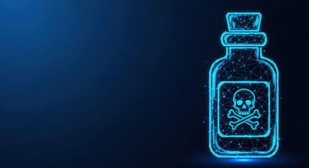 Poison bottle symbol with skull and crossbones warning