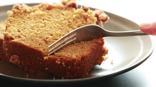 delicious pumpkin bread loaf on rustic background