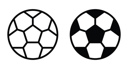 Obraz premium Two Simple Soccer Ball Icons in Black and White for Design Use