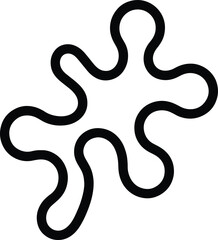 Fototapeta premium Black abstract organic shape with rounded edges on white background vector