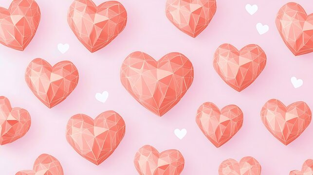 Elegant cozy layout showing smooth gradient background and delicate paper heart shapes