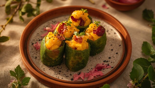 Culinary Arrangement. Textural Forms and Vibrant Colors in a Still Life Presentation.
