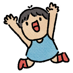 Naklejka premium Cartoon illustration of excited young girl 