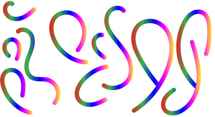 Abstract vibrant wavy rainbow lines creating a playful artistic background design Vector