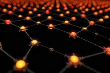 Abstract geometric shapes representing data flow and connectivity in a digital information ecosystem. An abstract visualization of interconnected geometric shapes, glowing lines, and nodes