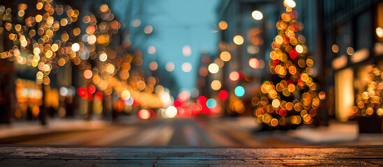 Christmas theme street concept banner background