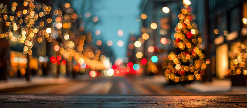 Christmas theme street concept banner background