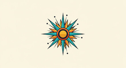 Compass rose navigation nautical travel direction windrose maritime cartography graphic design vector illustration