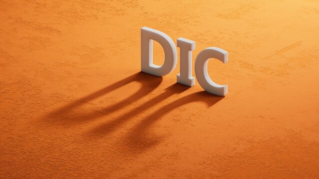 The word dic is written on shadow of 3d charcaters. Medical concept.close up of shadow of 3d charcaters,Business Concept.3D rendering.