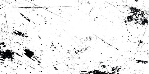 Black ink splatter texture overlay with grunge spray paint effect on transparent background.