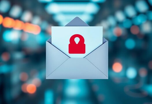 Abstract blurred background of security envelope, confidential document, top secret, network, secure