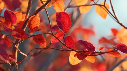 A fall landscape of vibrant leaves, gently layered with faint monetary motifs.