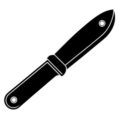 Illustration of a throwing knife with holes on ends on transparent background