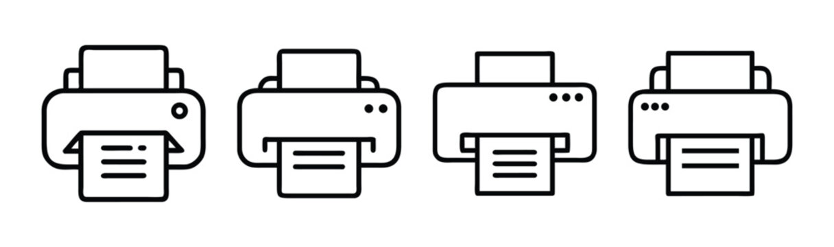 Modern vector illustration of a sleek stylized printer icon for digital and print