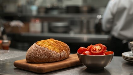Golden Crust Still Life. A Study in Textures, Colors, and Kitchen Ambiance.