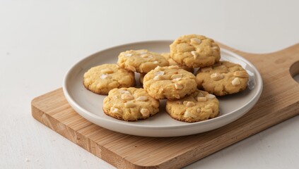 Golden Delight. A Collection of Round Baked Treats on a Textured Surface, Food Photography.
