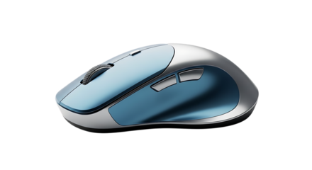 Ergonomic computer mouse with blue accents