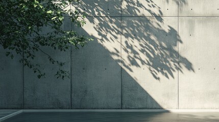 A 3D render of a minimalist dark room with a neutral concrete square tiled floor and dramatic lighting. Perfect for architectural visualization and product mockups.