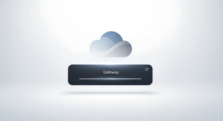 Gateway loading bar with cloud icon on a white background showing progress indicator animation ai generated