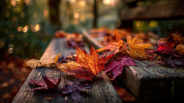 A multilingual tribute to autumn&rsquo;s fleeting beauty, where nature and nostalgia share a bench.
