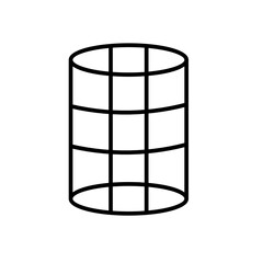 black cylinder icon isolated on white background