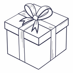 Illustration of a gift box with a ribbon and bow, perfect for birthday, christmas, or any special occasion celebration