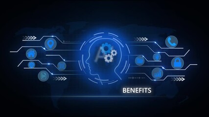 Digital Benefits Concept With Global social network connection concept showing digital data communication across the earth background