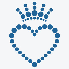 Crowned Heart Dot Symbol Design