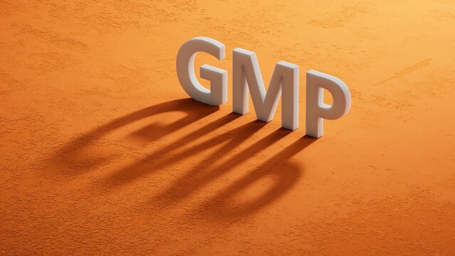 GMP - text on shadow of 3d charcaters.3D rendering.