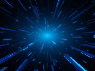 Obraz premium Abstract blue digital light streaks effect, speed, technology, future, motion blur.