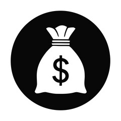 Classic Money Bag Icon Design Indicating Economic Prosperity and Financial Growth