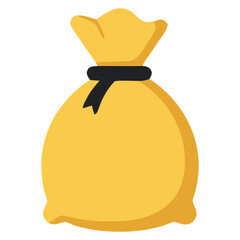 Basic Yellow Money Pouch Graphic Symbolizing Savings and Financial Accumulation