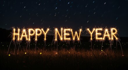 Obraz premium Happy New Year Sparkle Celebration Lights