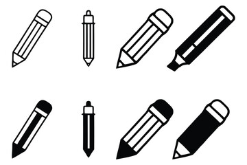 Diverse collection of essential writing and marking instruments for creative work and study